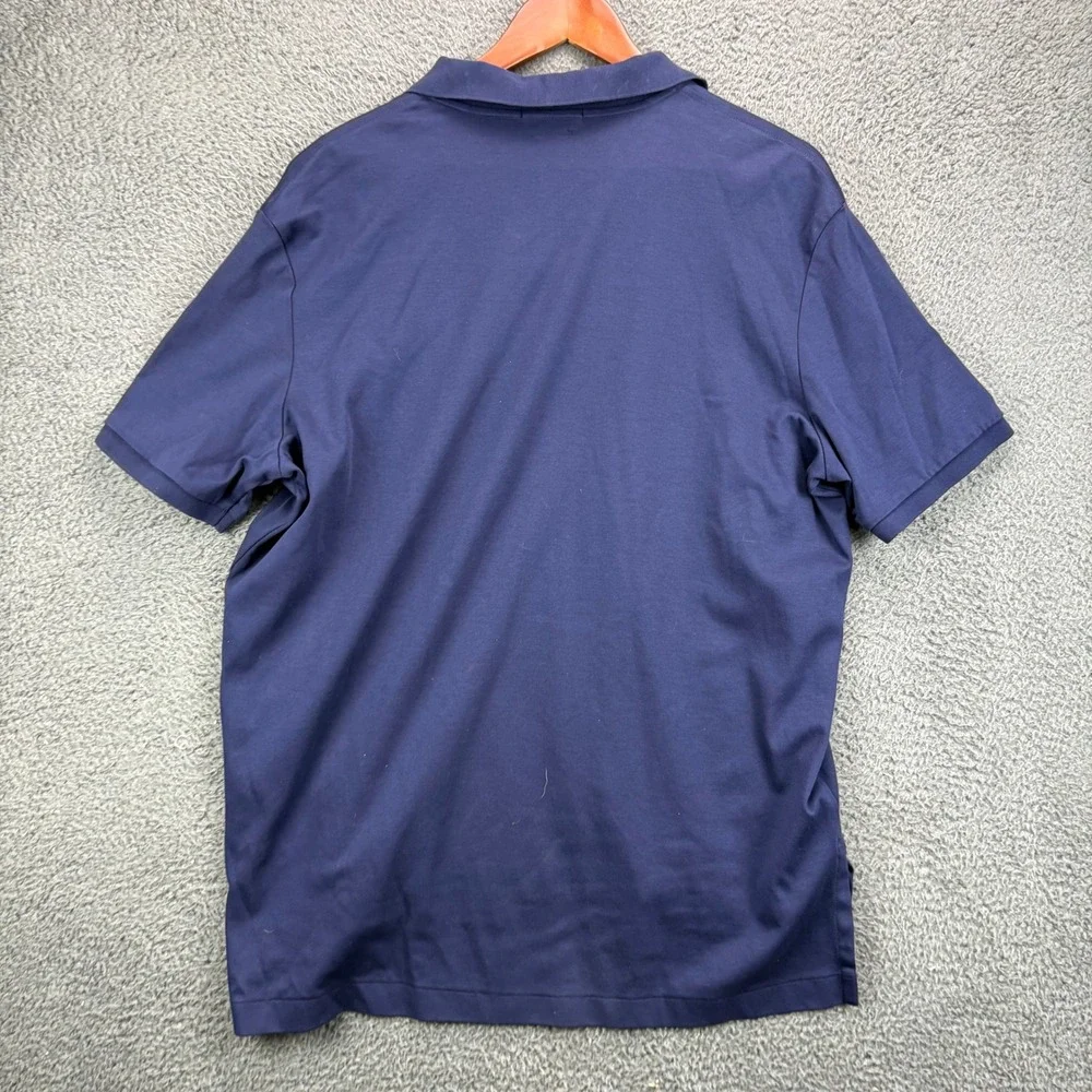 Polo Ralph Lauren Mens XL Pima‎ Soft Touch Polo Shirt Navy Blue Short Sleeve